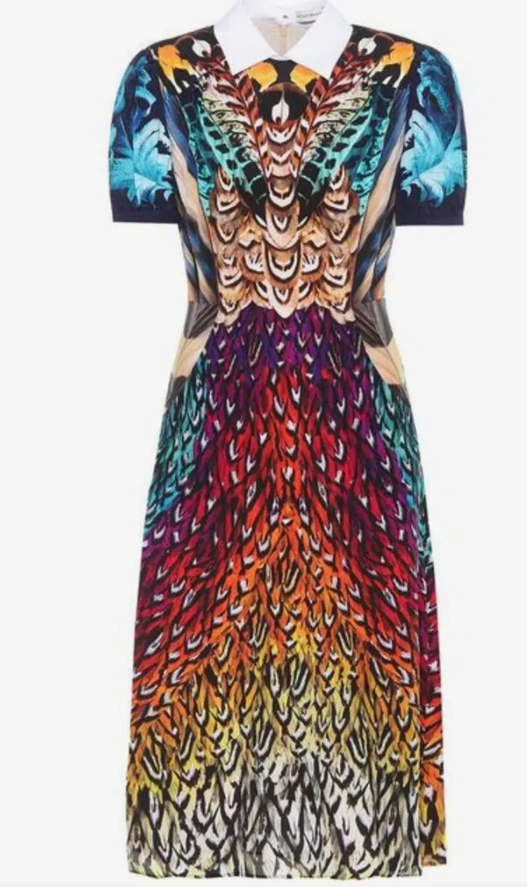 Mary Katrantzou Osprey Silk Dress Feather Print Size 6 for rent on The Volte - main image