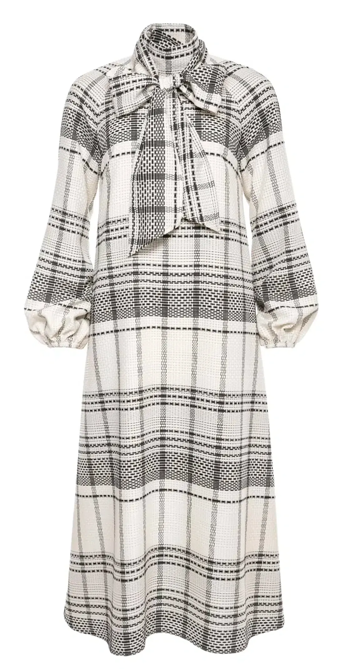 Lilli Jahilo Mary A-line Plaid Dress Woven White Size AU 6 for rent on The Volte - main image