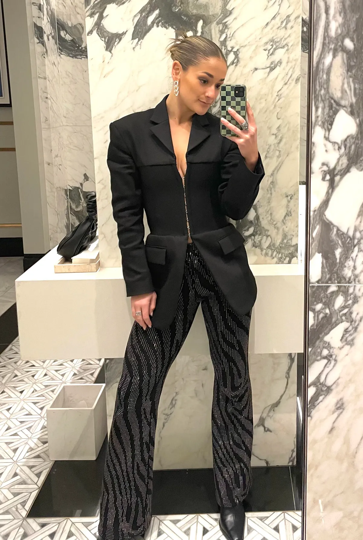 Dion Lee Hook Eye Tube Blazer Black Size 6 - Image 4