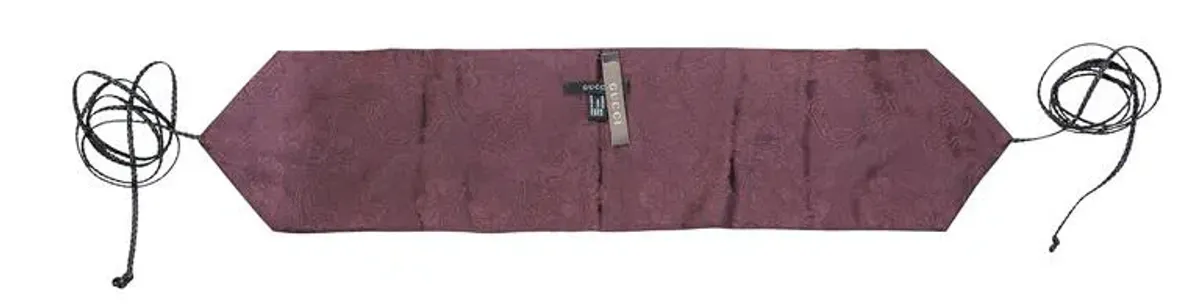 Tom Ford for Gucci Fall 2002 Brown Silk Obi Belt with Leather Strap - Image 2