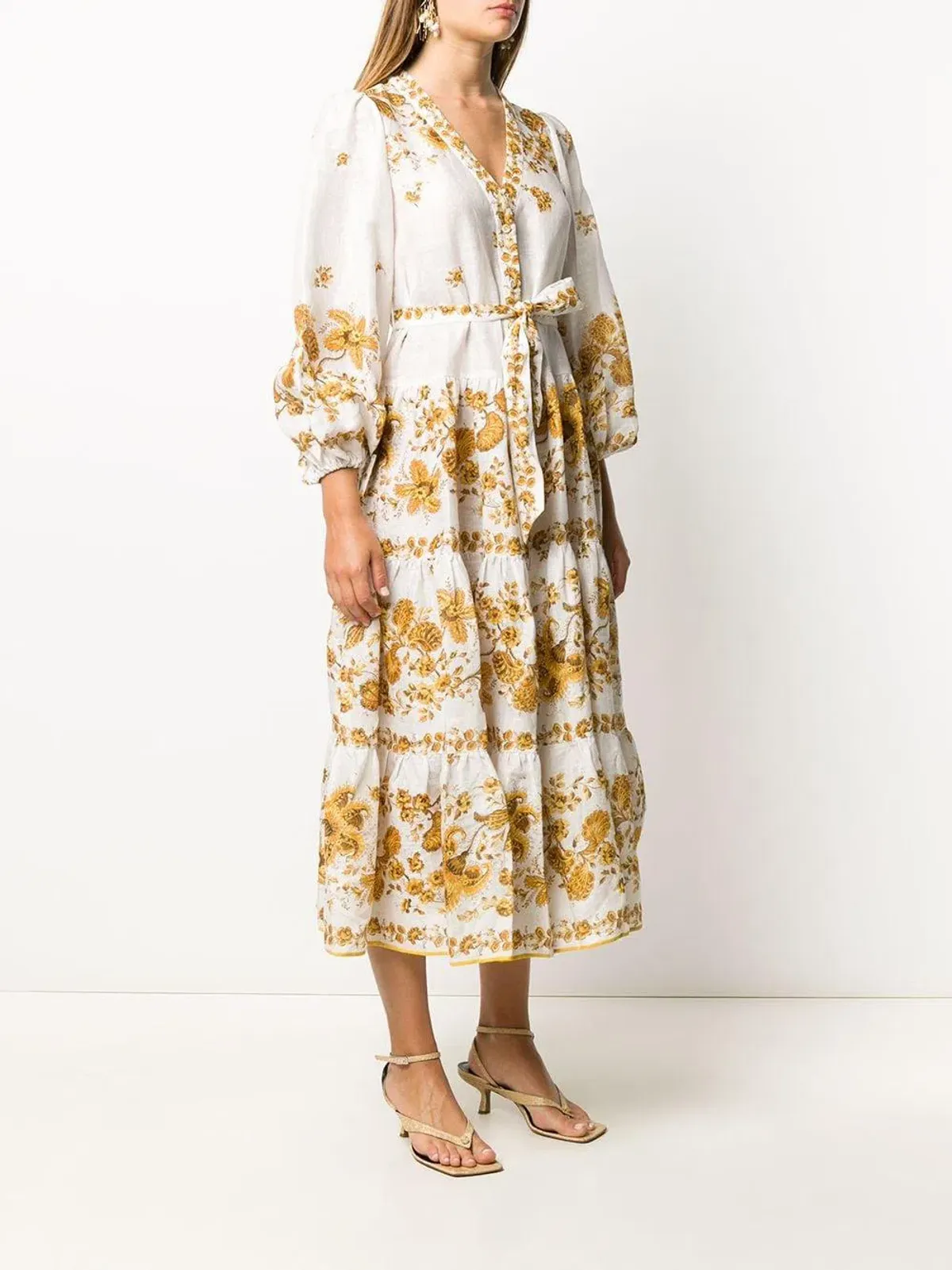 Zimmermann Floral Tiered Amelie Dress Print Size 3 - Image 3
