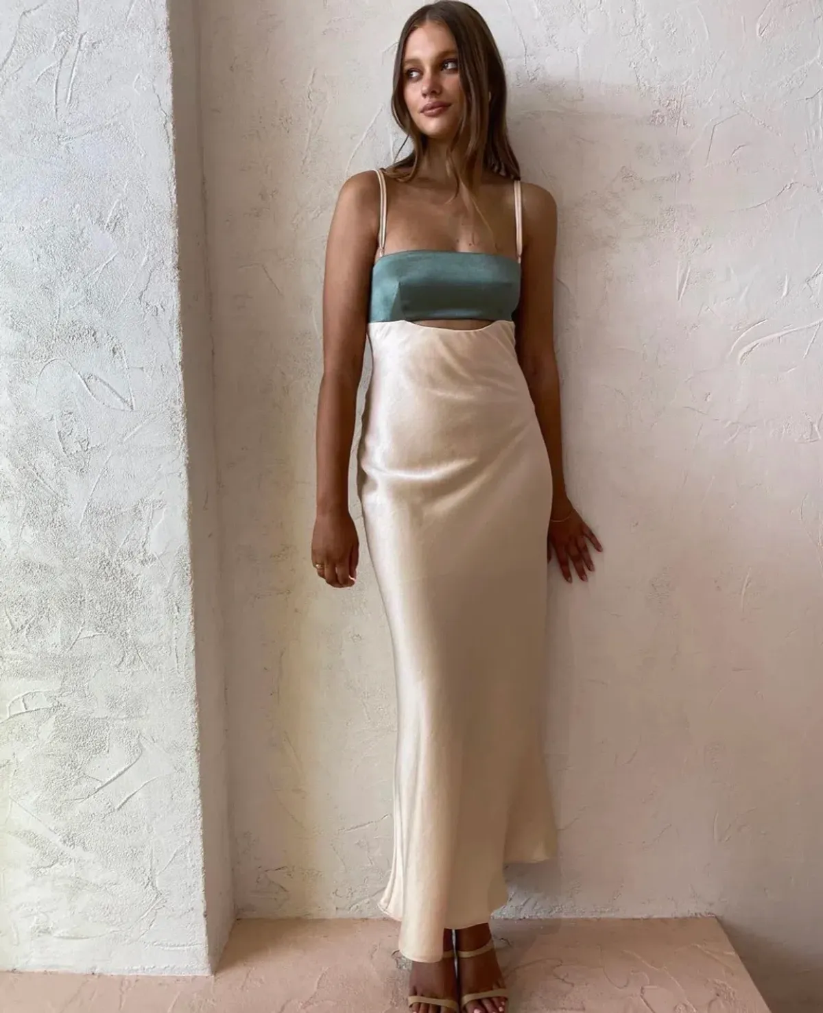 Bec & Bridge Carrie Cut Out Maxi Dress in Multi Green Size 8 - Image 2