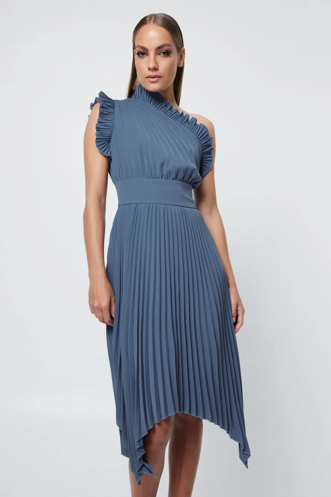 Mossman The Lady Like Midi Dress Blue Size 6 for rent on The Volte - main image