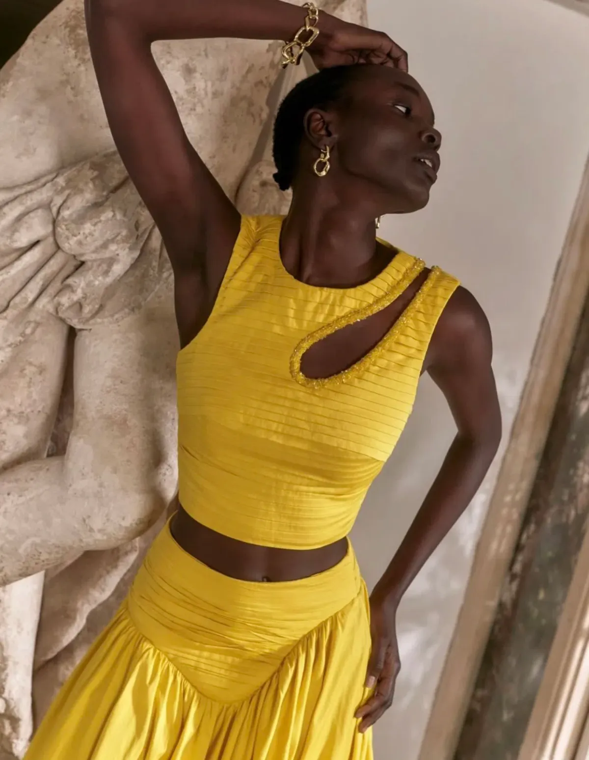 Aje The Jolie Asymmetric Cut Out Set Size 8 Sun Shower Yellow Size 8 - Image 8