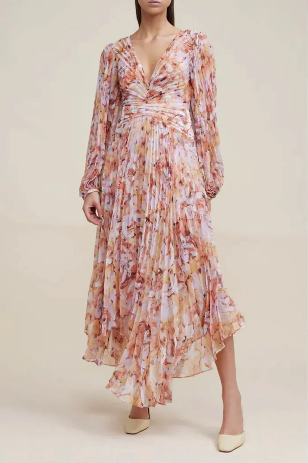 Acler Astone Dress in Lilac Brush Print Size 10 for rent on The Volte - main image