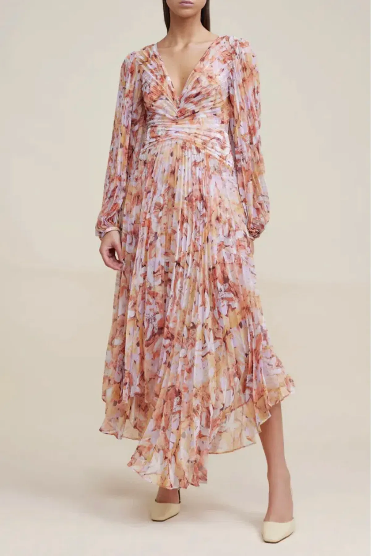 Acler Astone Dress in Lilac Brush Print Size 10 for rent on The Volte - main image