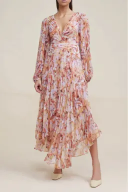 Acler Astone Dress in Lilac Brush Print Size 10 for rent on The Volte - image 1