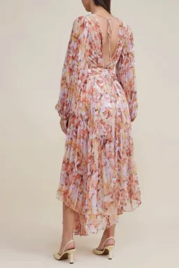 Acler Astone Dress in Lilac Brush Print Size 10 for rent on The Volte - image 2