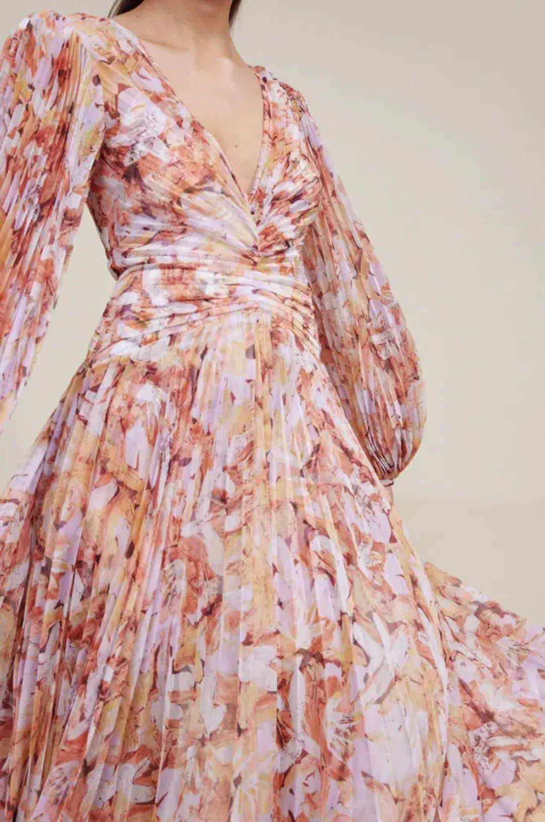 Acler Astone Dress in Lilac Brush Print Size 10 for rent on The Volte - main image