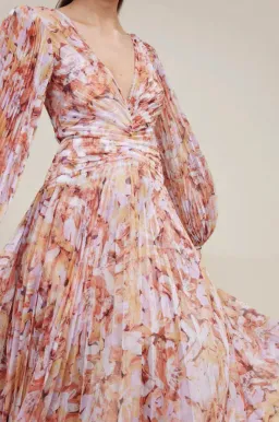 Acler Astone Dress in Lilac Brush Print Size 10 for rent on The Volte - image 3