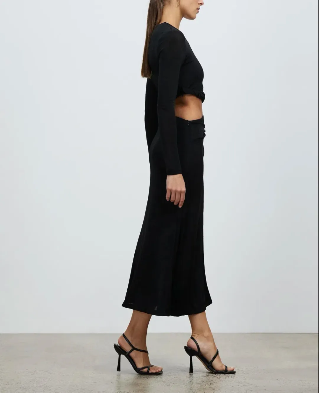 MISHA Arma Midi Dress Black Size 6/XS for rent on The Volte - main image