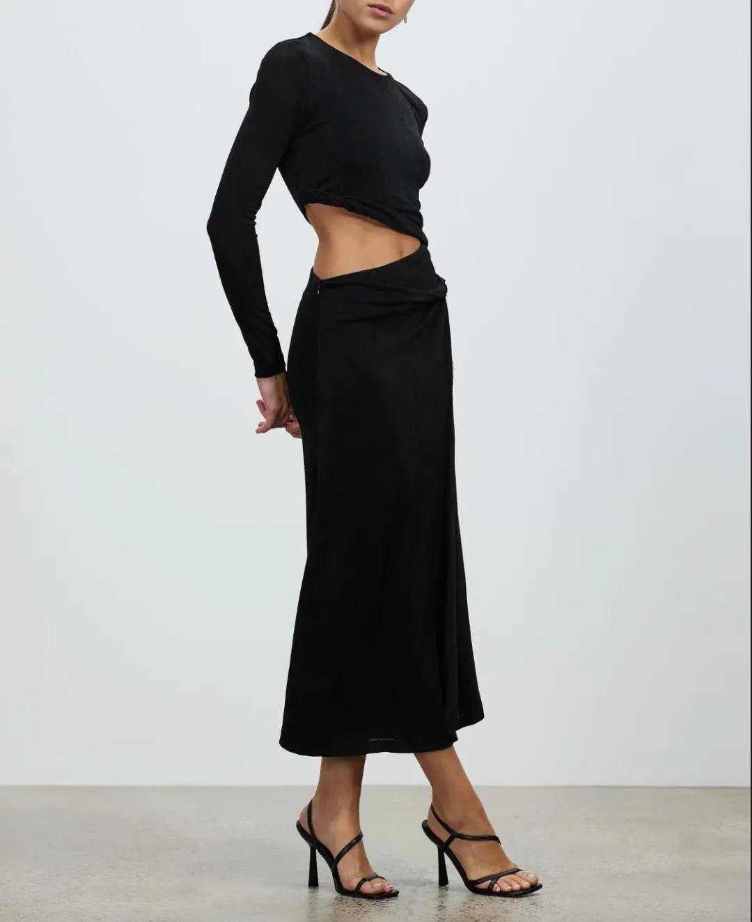 MISHA Arma Midi Dress Black Size 6/XS for rent on The Volte - main image