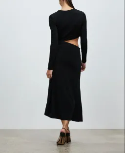 MISHA Arma Midi Dress Black Size 6/XS for rent on The Volte - image 4