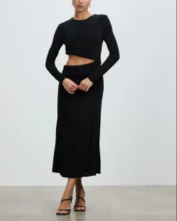 MISHA Arma Midi Dress Black Size 6/XS for rent on The Volte - image 1