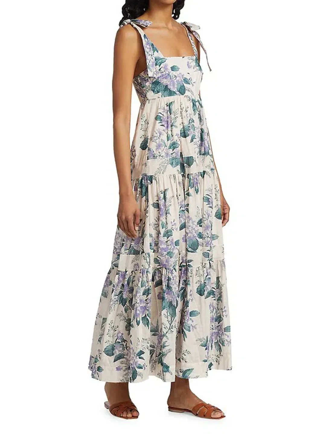 Zimmermann Cassia Tie Shoulder Dress Print Size 6 for rent on The Volte - main image
