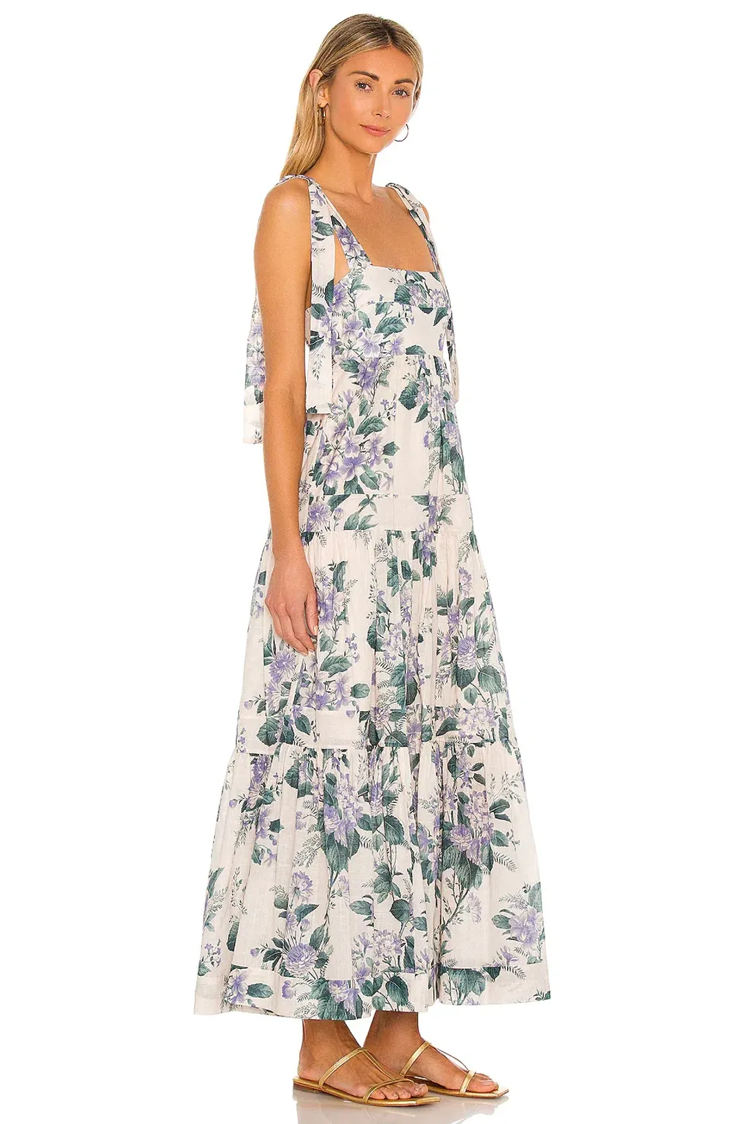 Zimmermann Cassia Tie Shoulder Dress Print Size 6 for rent on The Volte - main image
