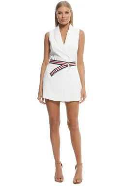 Kookai Ribbon Sleeveless Playsuit White | Size 34 for rent on The Volte - image 1