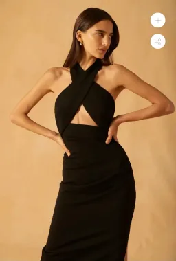 Misha Atta Bonded Crepe Gown Black Size 8 for rent on The Volte - image 3