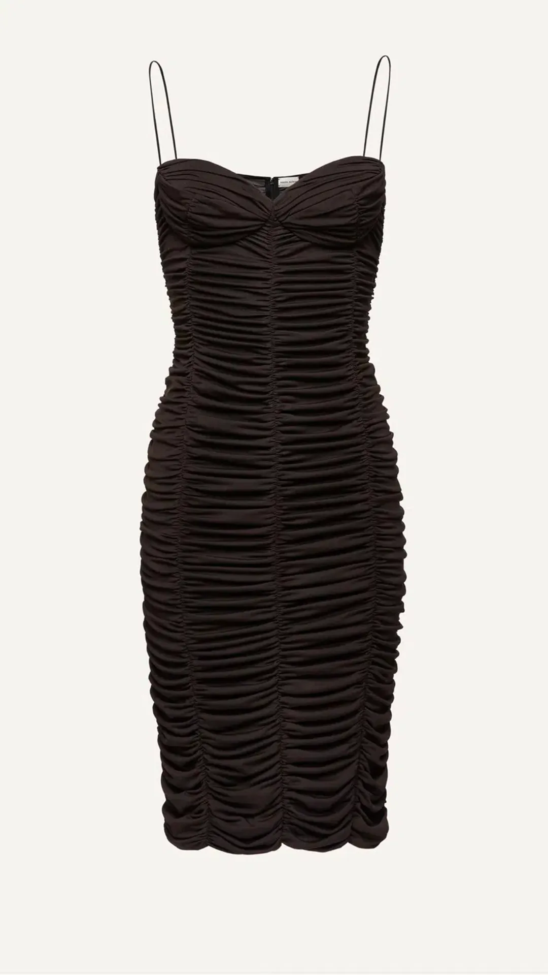 Magda Butrym Fitted Sweetheart Midi Dress Brown Size 36 for rent on The Volte - main image