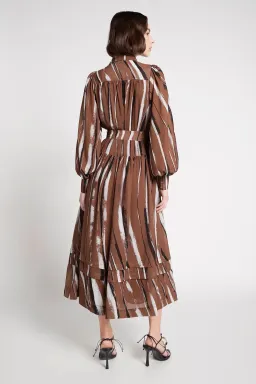 Aje Aurora Belted Midi Dress Print Size 14 for rent on The Volte - image 2