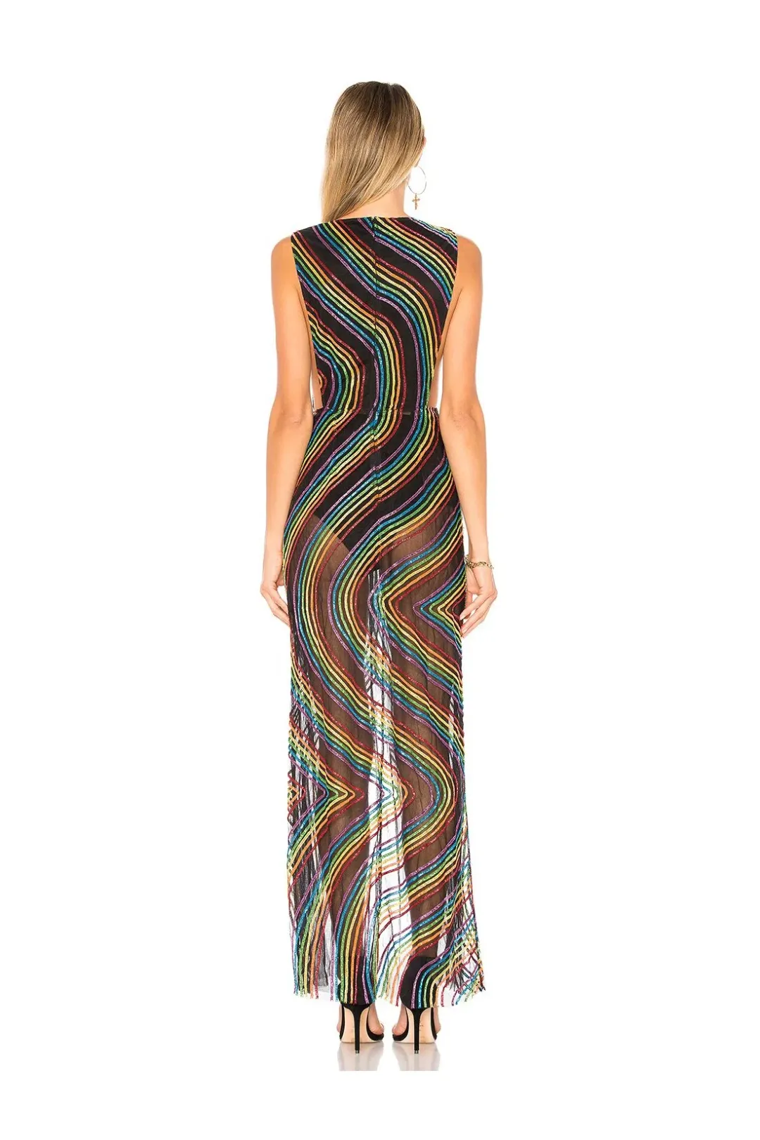 X By NBD Lilith Gown in Rainbow Black Multi Size 8 for rent on The Volte - main image