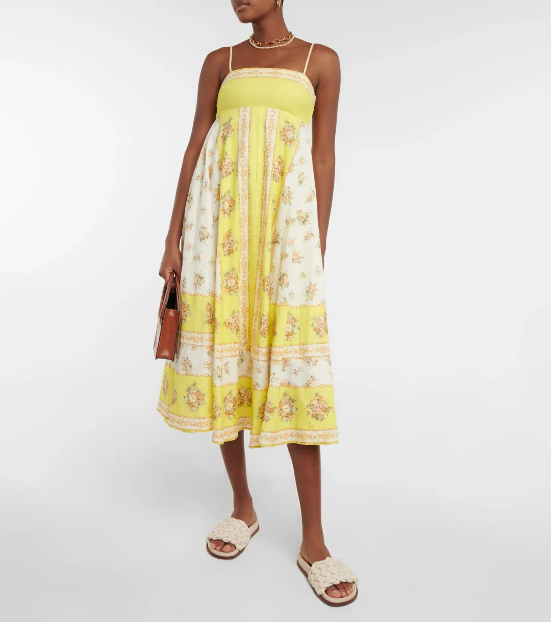 Alemais Catalina Midi Dress Yellow Size 8 for rent on The Volte - main image