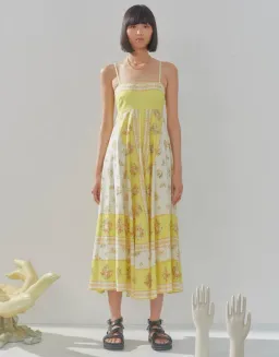 Alemais Catalina Midi Dress Yellow Size 8 for rent on The Volte - image 1