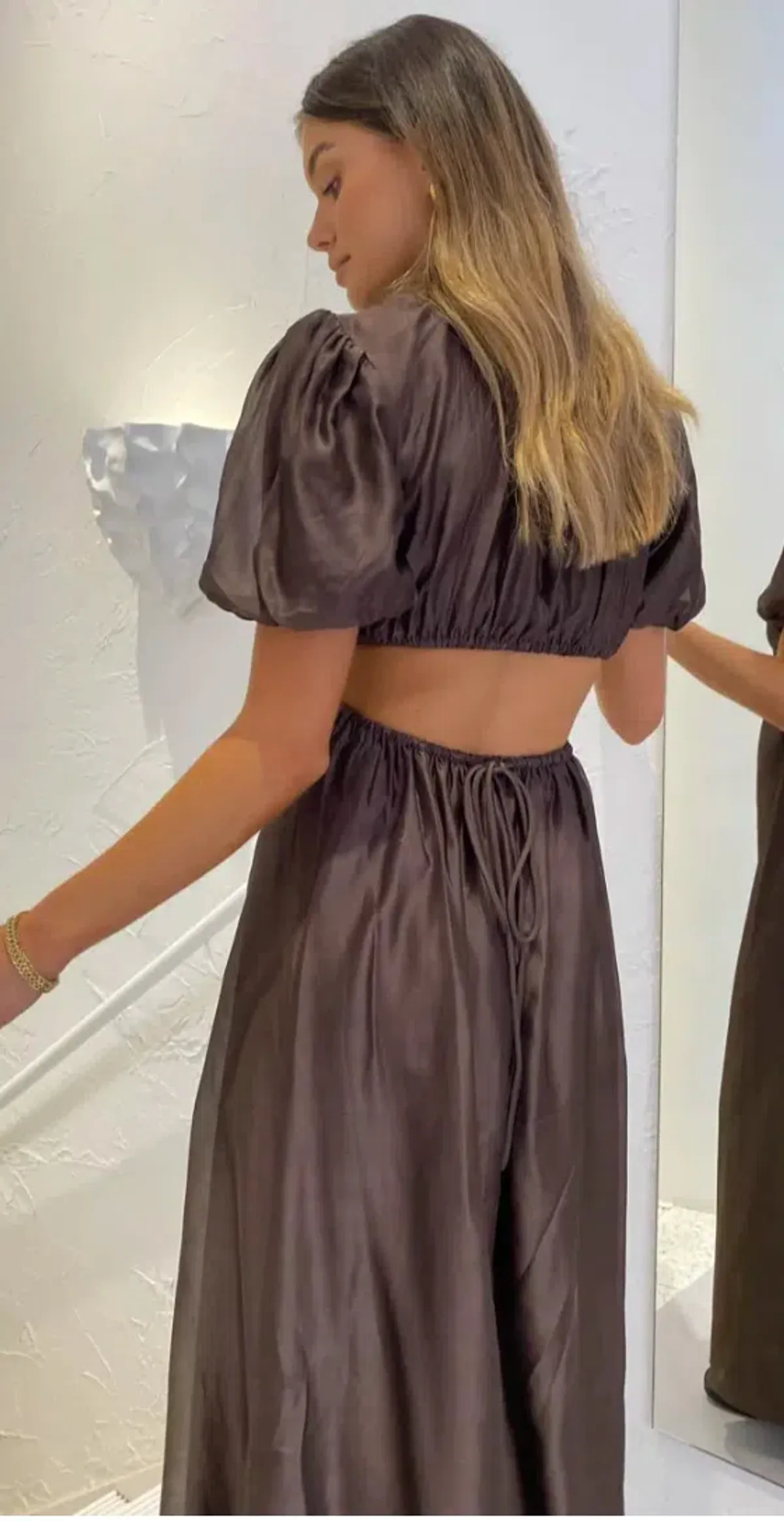 Sir the Label Anje Puff Sleeve Gown Brown Size 1 - Image 3