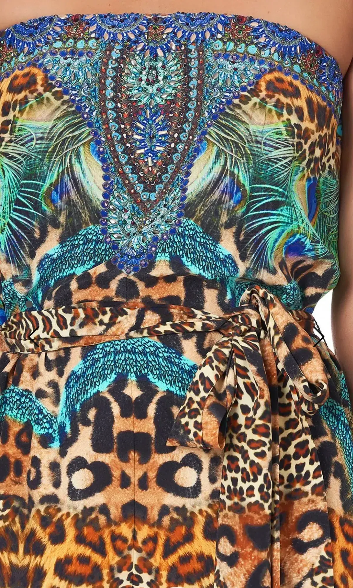 Camilla Mother Xanadu Tie Waist Strapless Jumpsuit Print Size XL - Image 8