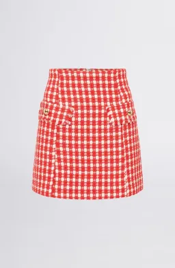 Sheike Alice Check Jacket and Skirt Set Red Size 6 for rent on The Volte - image 3