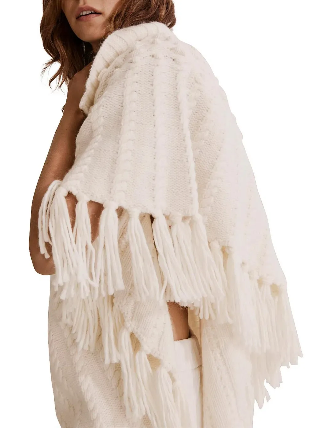 Country Road Knit High Neck Poncho Top One Size for rent on The Volte - main image