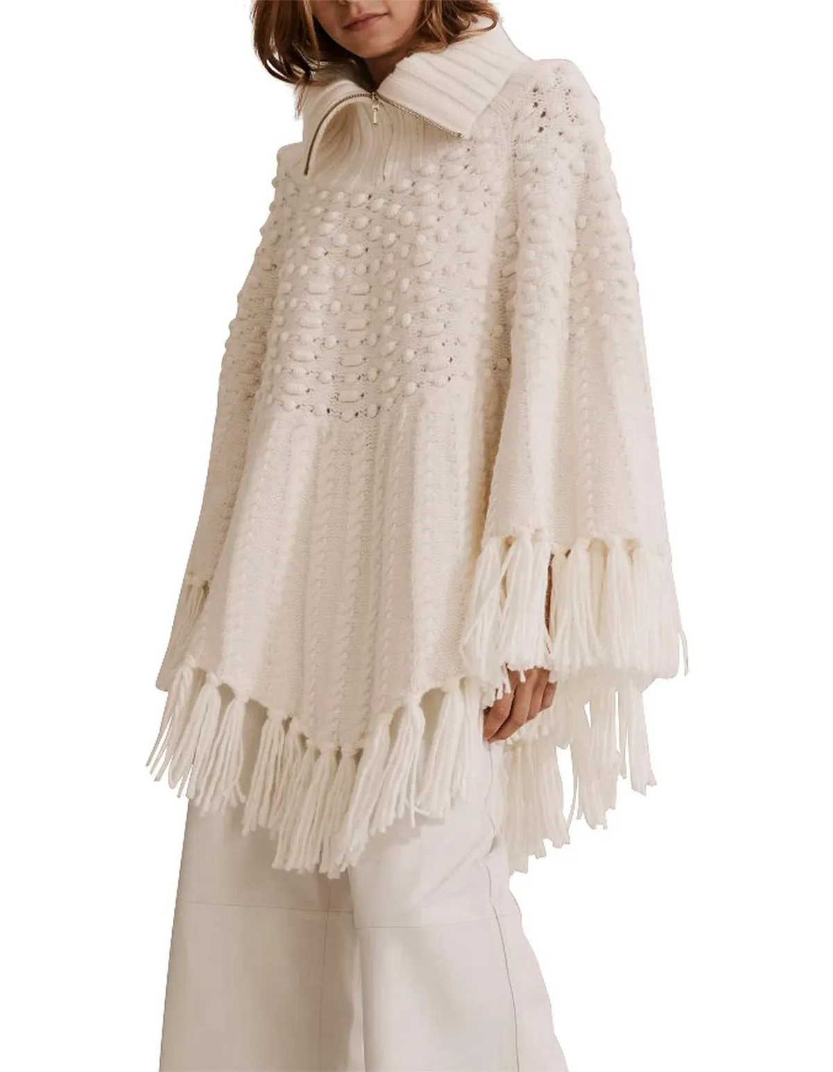 Country Road Knit High Neck Poncho Top One Size for rent on The Volte - main image