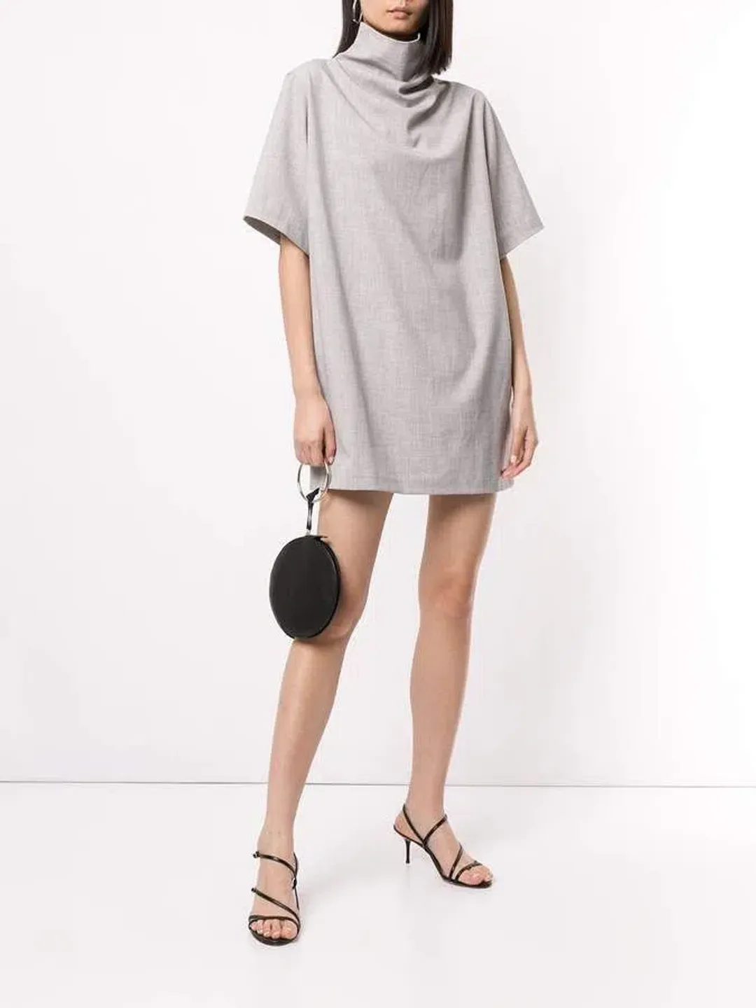 Camilla & Marc Theo Relaxed Mini Dress in Grey Melange Size 14 for rent on The Volte - main image
