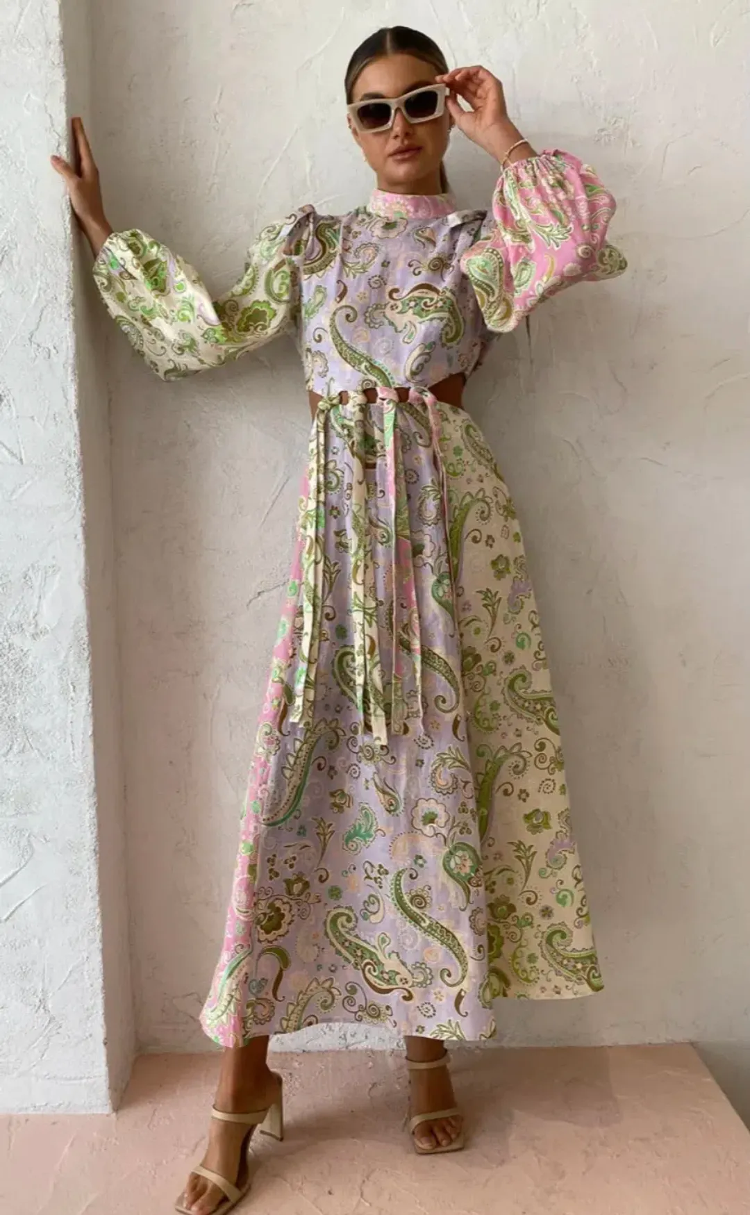 Alemais Marta Cutout Dress Print Size 14 for rent on The Volte - main image