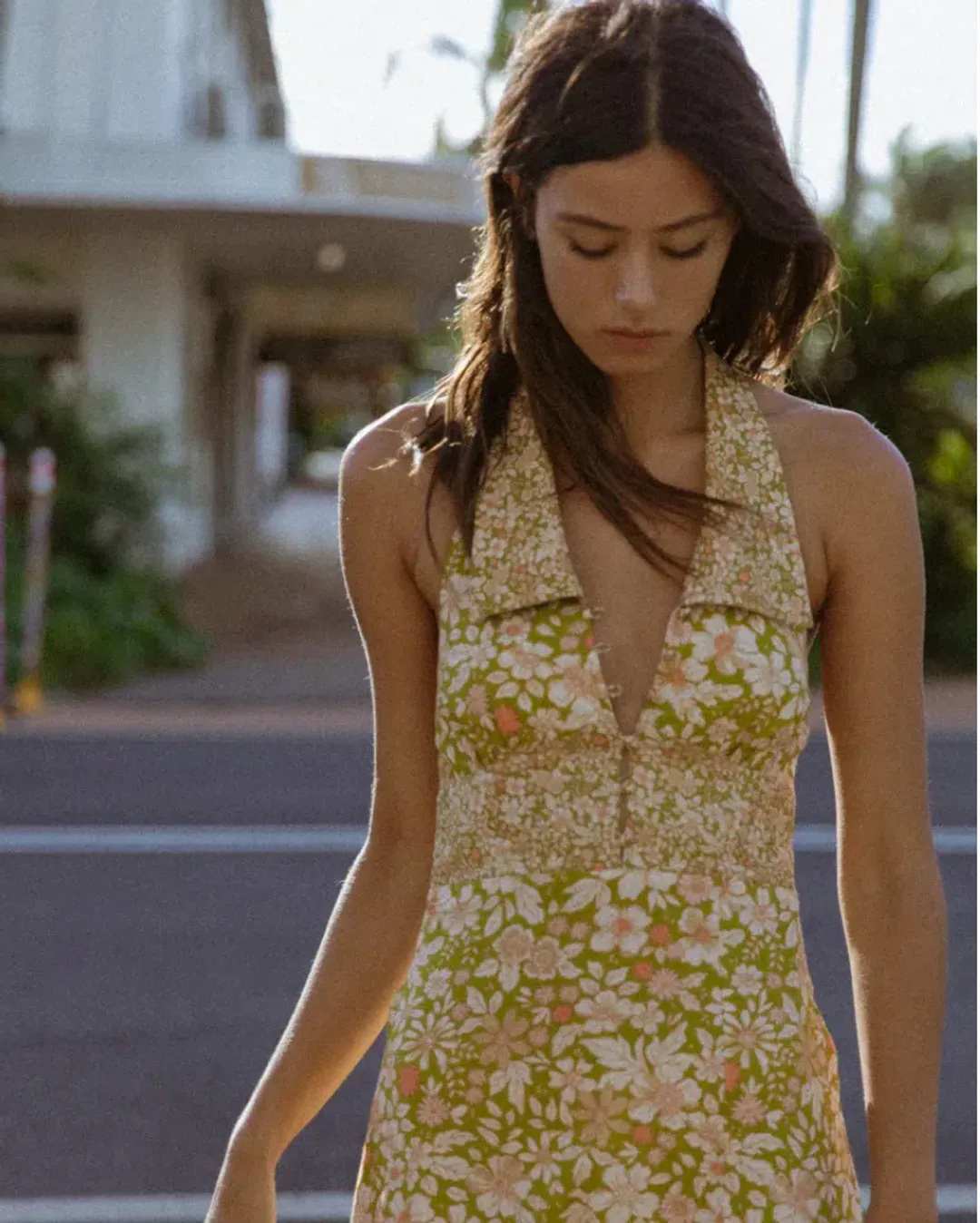 Golden Brown The Label Moneypenny Dress Bloom Yellow Size AU 6 for rent on The Volte - main image