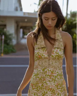 Golden Brown The Label Moneypenny Dress Bloom Yellow Size AU 6 for rent on The Volte - image 4