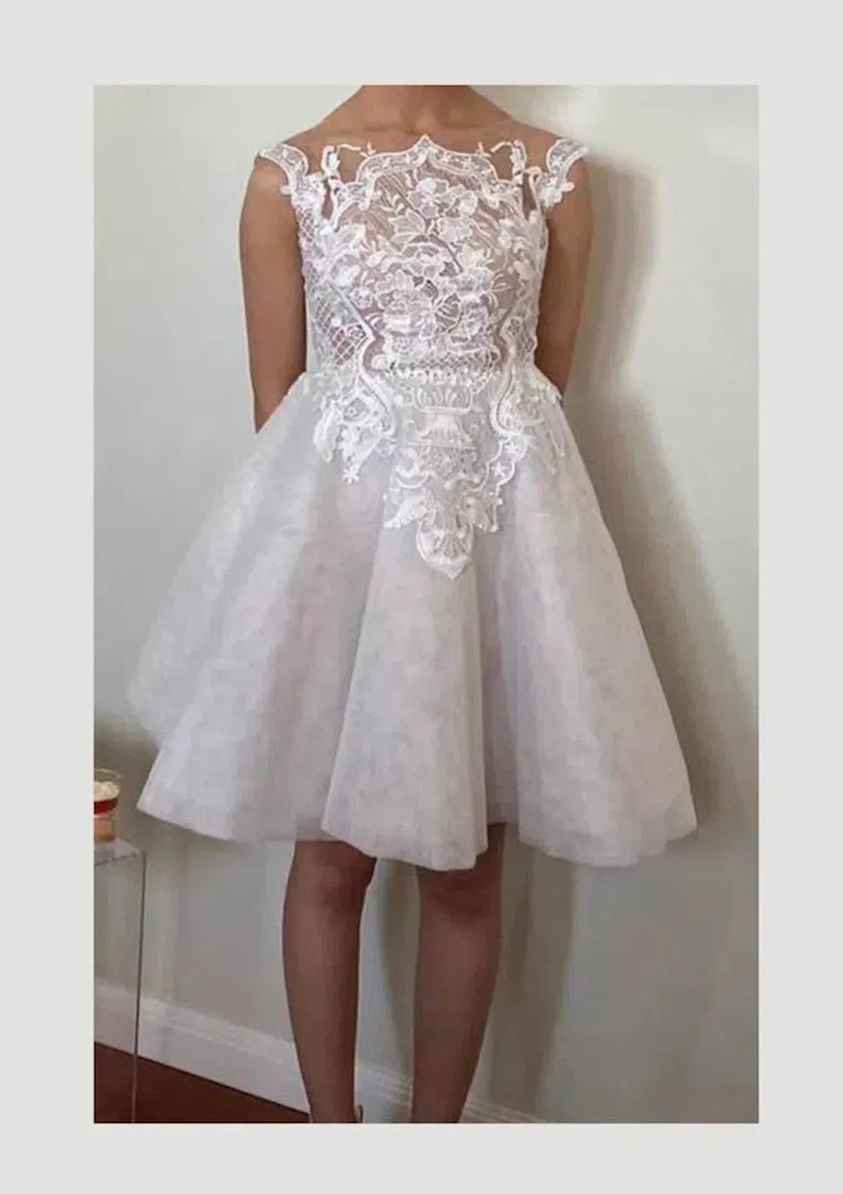 George Elsissa Nadia Lace & Tulle Mini Dress White Size 6 - Image 1