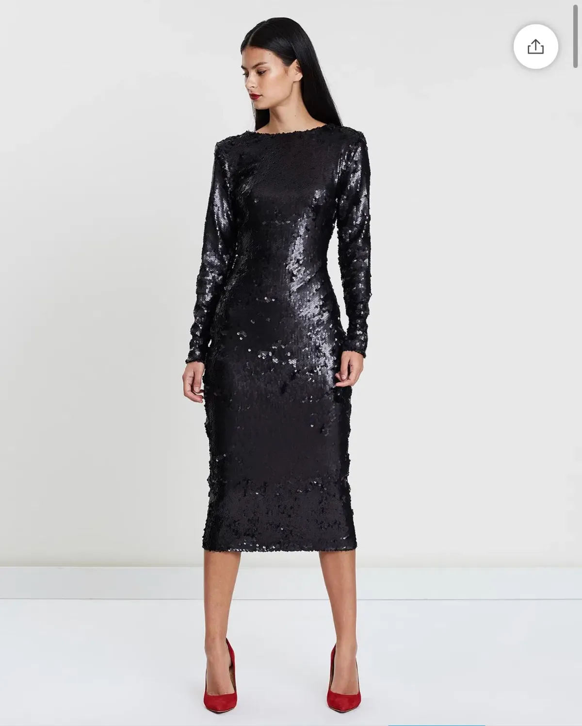 Santina Nicole Sequin Backless Dress Black Size 12 for rent on The Volte - main image