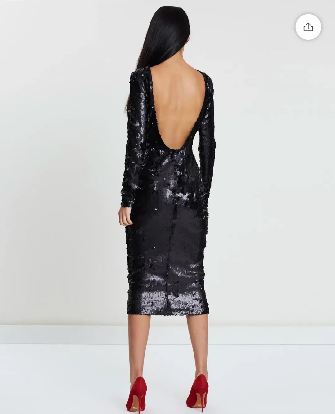 Santina Nicole Sequin Backless Dress Black Size 12 for rent on The Volte - main image