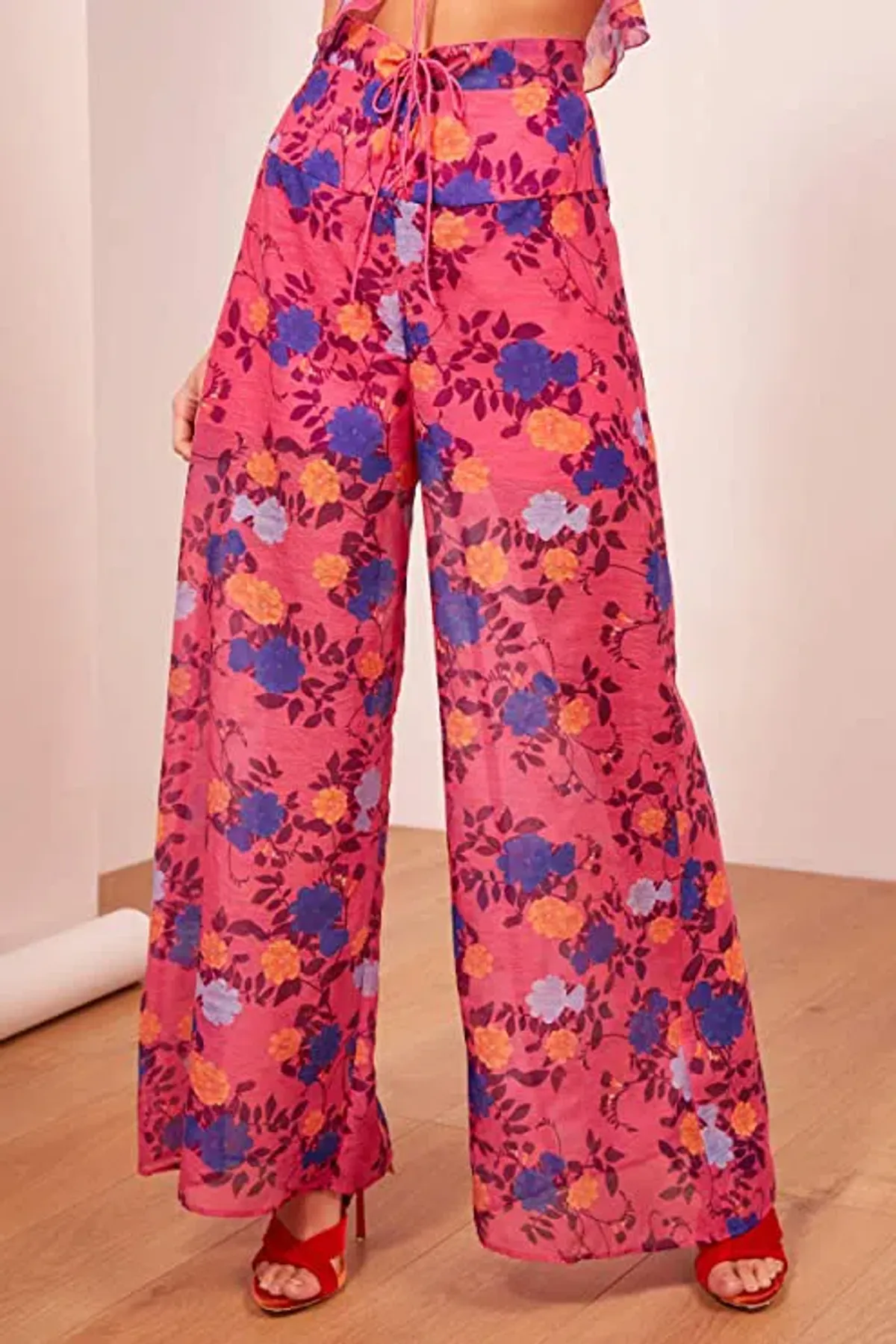 Finders Keepers Visions Floral Wide Leg Pants Print Size XL / AU 12 - Image 1