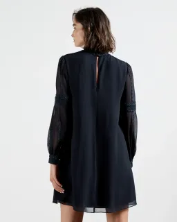 Ted Baker Georrgi Embroidered Mini Dress Navy Size 4 for rent on The Volte - image 3