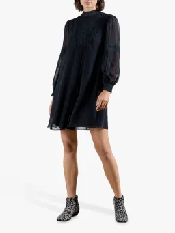 Ted Baker Georrgi Embroidered Mini Dress Navy Size 4 for rent on The Volte - image 1