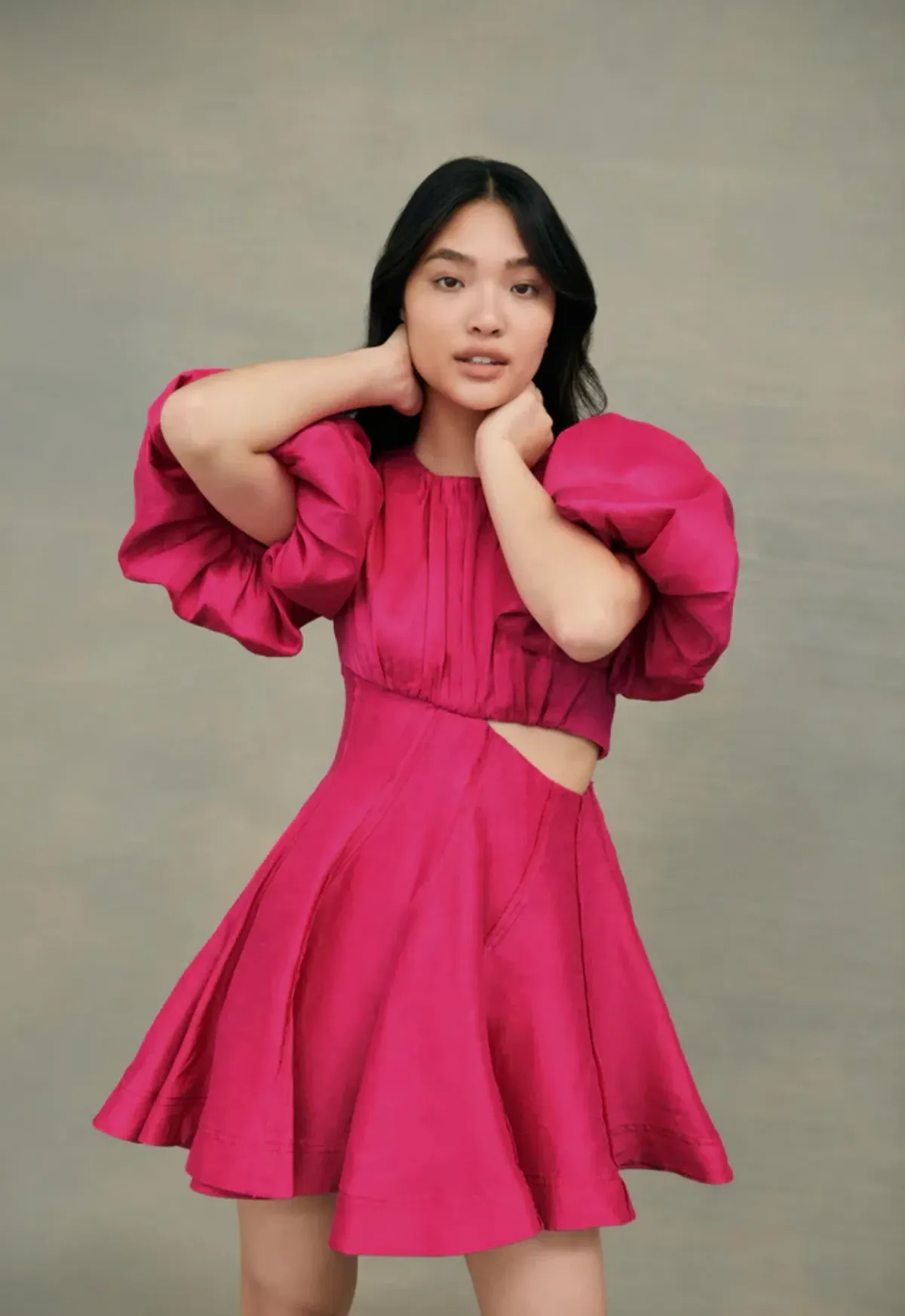 Aje Admiration Asymmetric Mini Dress Pink Size 8 - Image 2