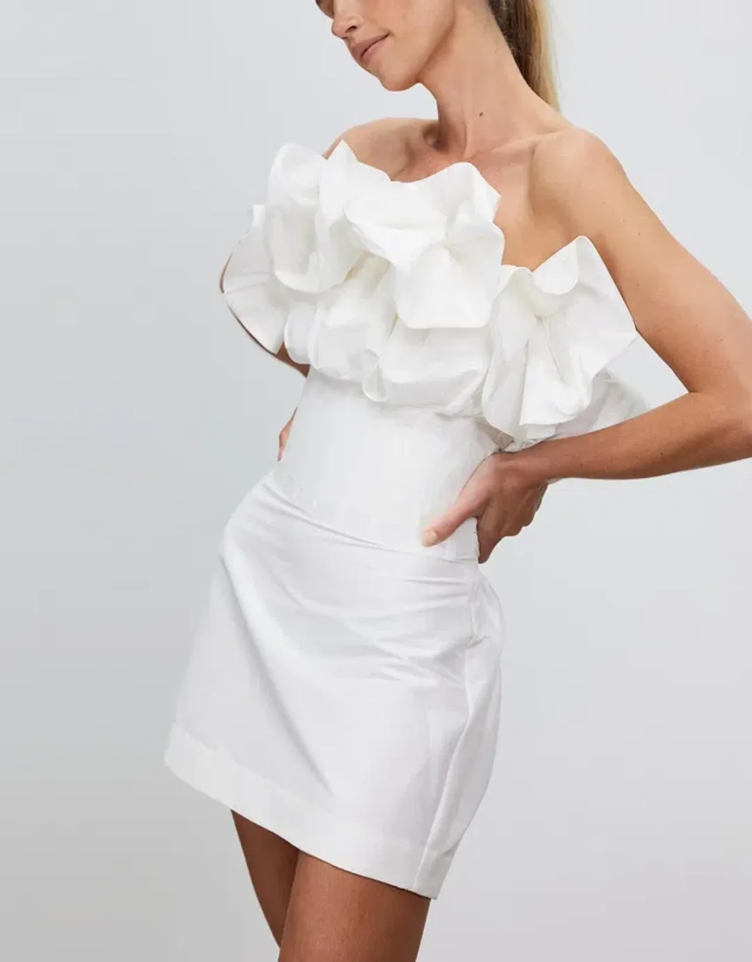Rachel Gilbert Freida Mini Dress White Size 14 for rent on The Volte - main image