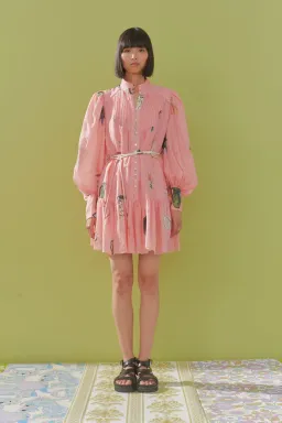 Alemais Cleo Smock Mini Dress Pink Size 10 for rent on The Volte - image 1