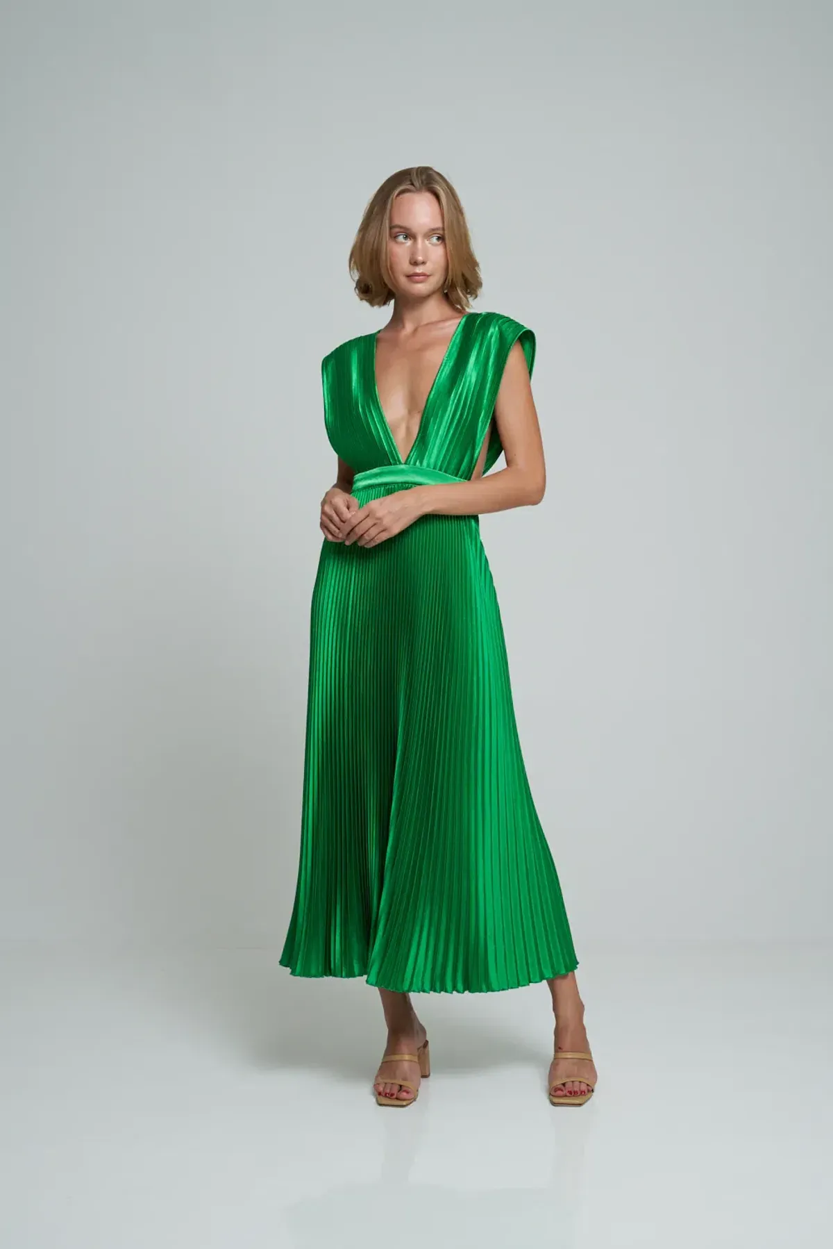 L'idee Gala Gown Bright Green Size 10 for rent on The Volte - main image