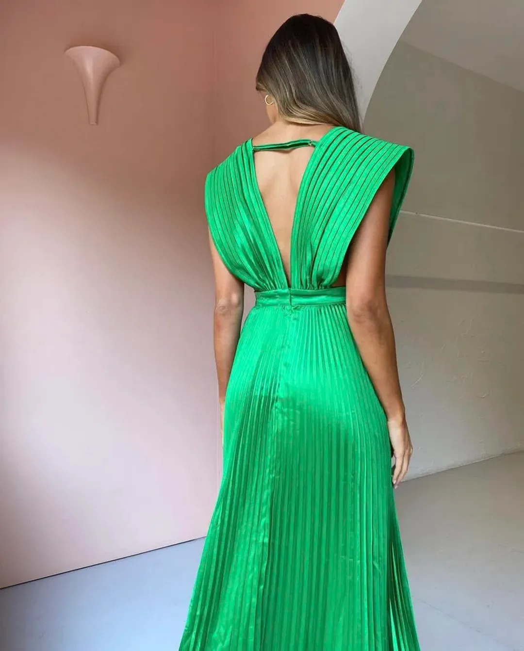L'idee Gala Gown Bright Green Size 10 for rent on The Volte - main image