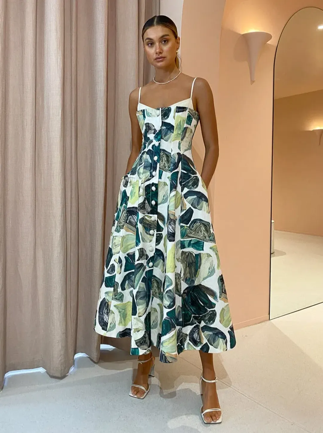 Alemais - Siena Bandeau Midi Dress Green - Size 10 for rent on The Volte - main image