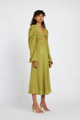 By Johnny Emily Twist Midi Dress Green Size 6 for rent on The Volte - image 2