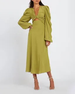 By Johnny Emily Twist Midi Dress Green Size 6 for rent on The Volte - image 1
